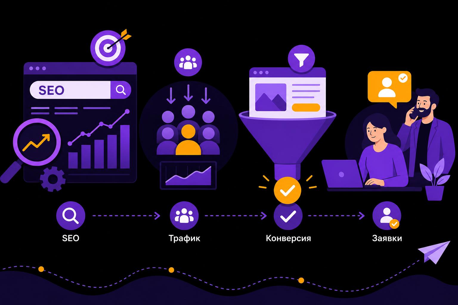 SEO-продвижение бизнеса: как поисковый трафик превращается в заявки