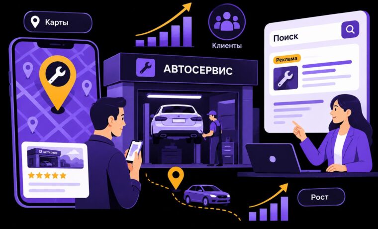 Продвижение автосервиса: локальный спрос, карты и поисковая реклама